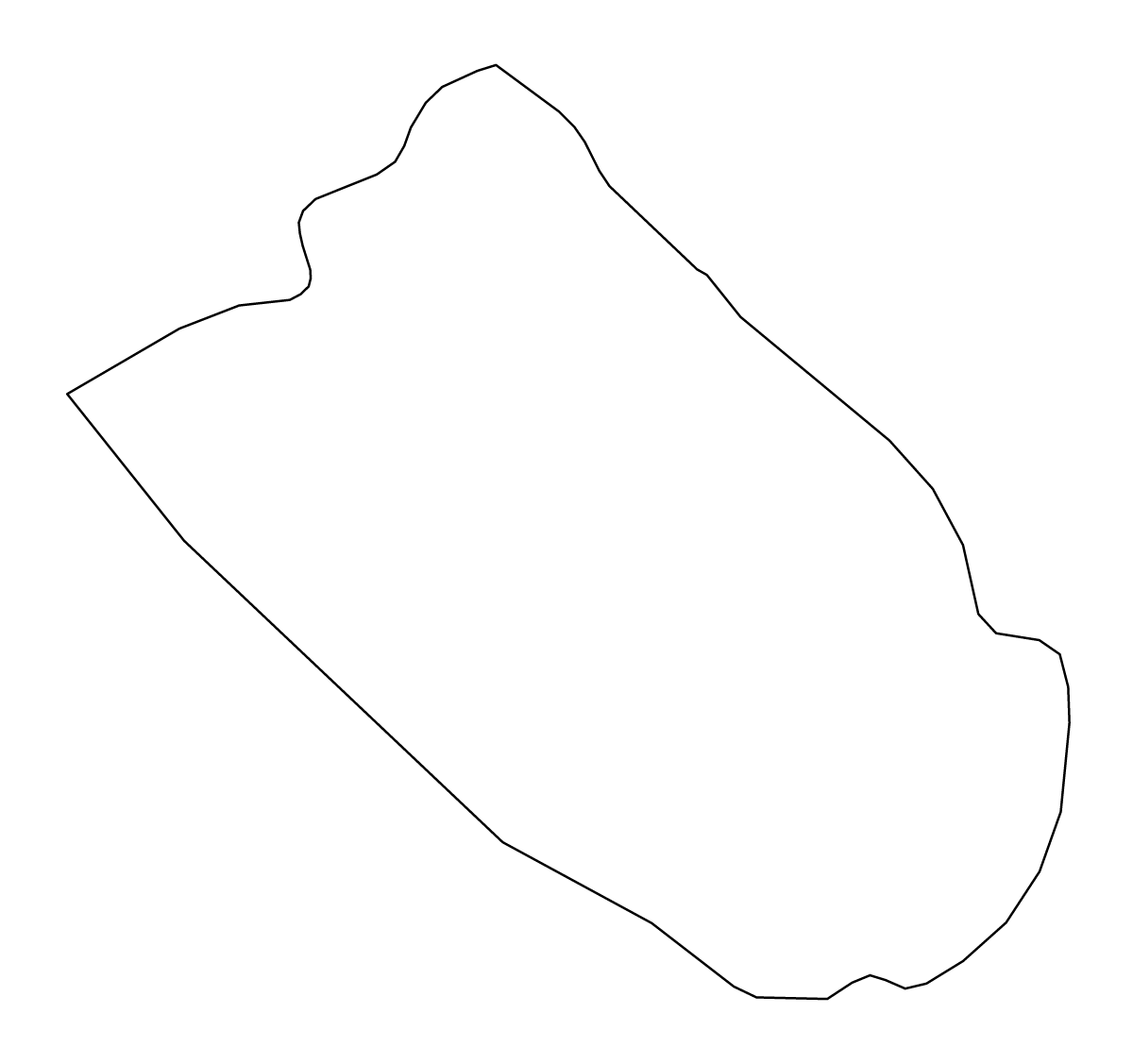 Mapa de contorno de Trà Vinh, Vietnam.