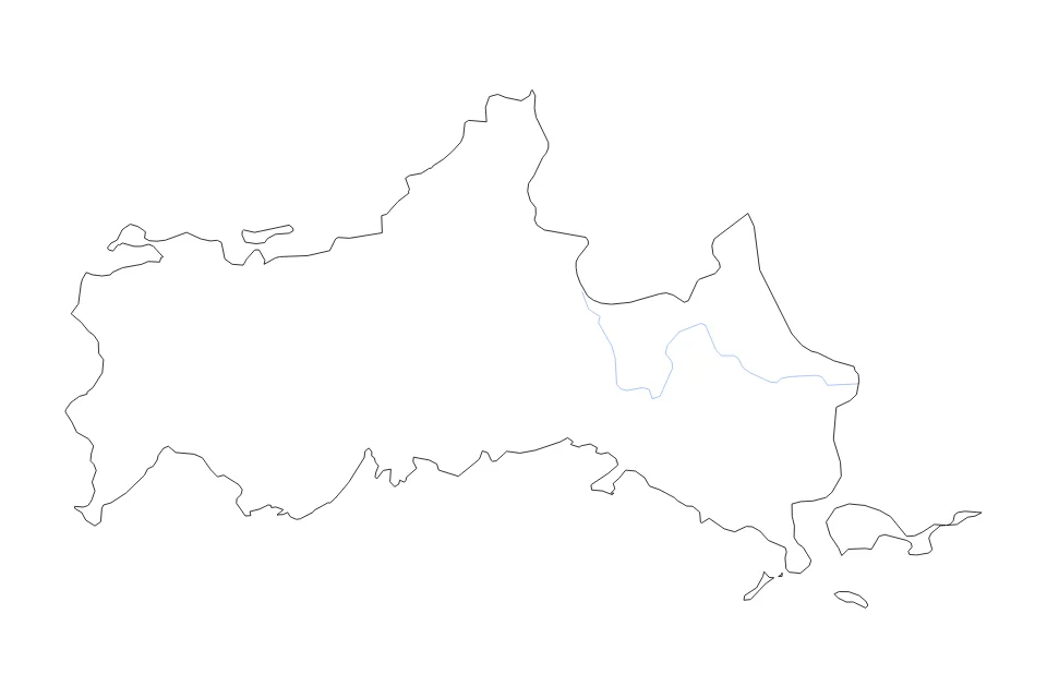 Aperçu de la carte de contour de Yamaguchi