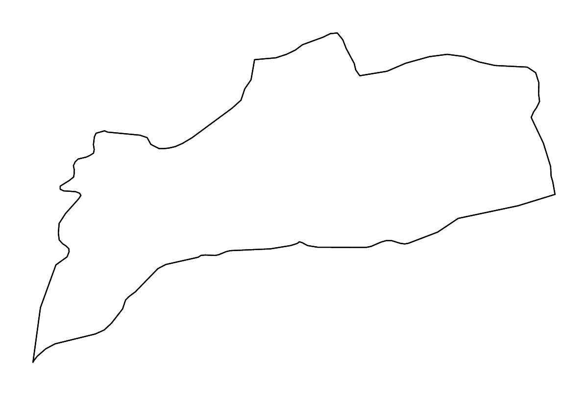 Mapa de contorno de Abyan, Yemen con ríos.