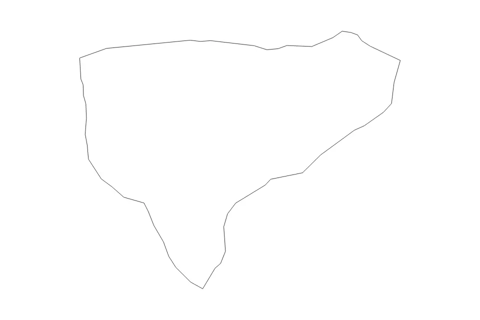Outline map of Al Mahwit Governorate, Yemen with subdivision borders.