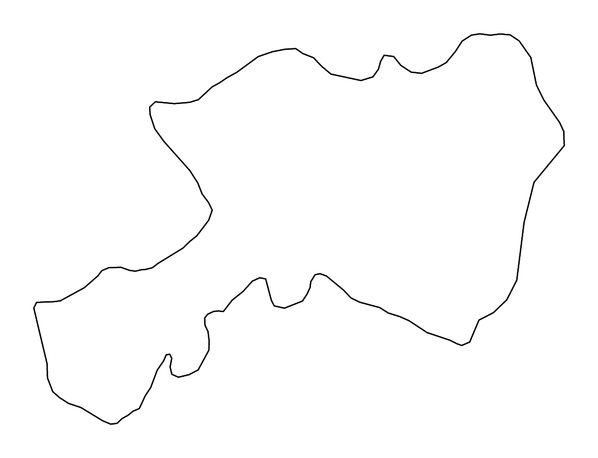 Outline map of Dhamar Governorate, Yemen with rivers.