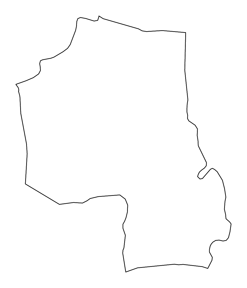 Outline map of Hajjah Governorate, Yemen with rivers.