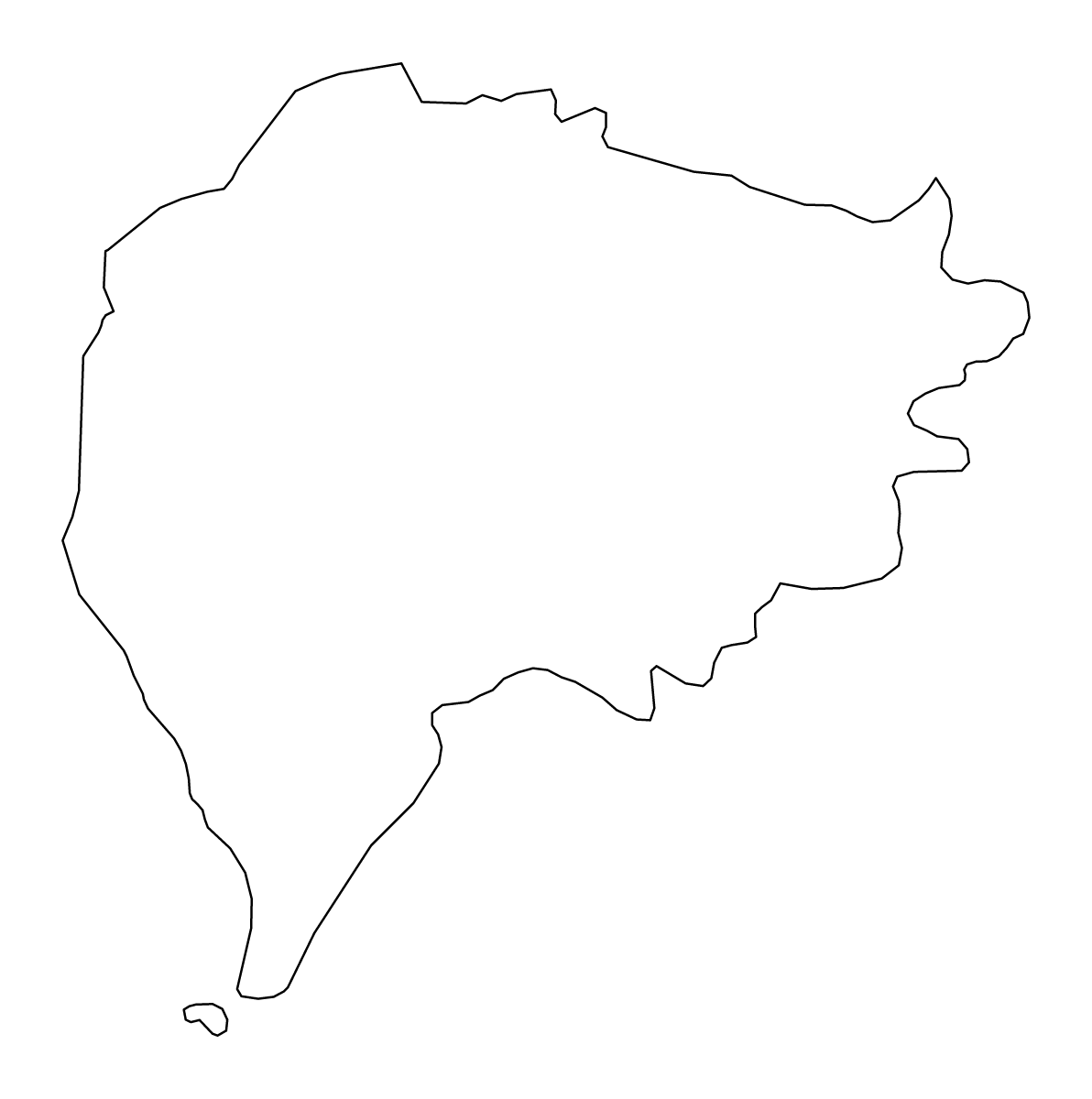 Mapa de contorno de Ta'izz, Yemen.