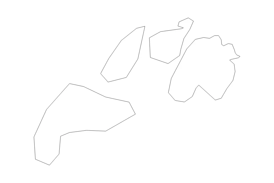 Mapa de Föglö, Aland Islands de tipo contorno para Europa, con contorno con límites limpios.