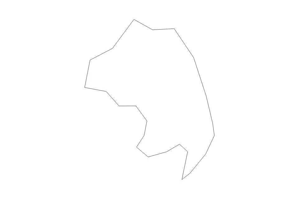 Outline map of Lemland Administrative Area, Aland Islands with subdivision borders.