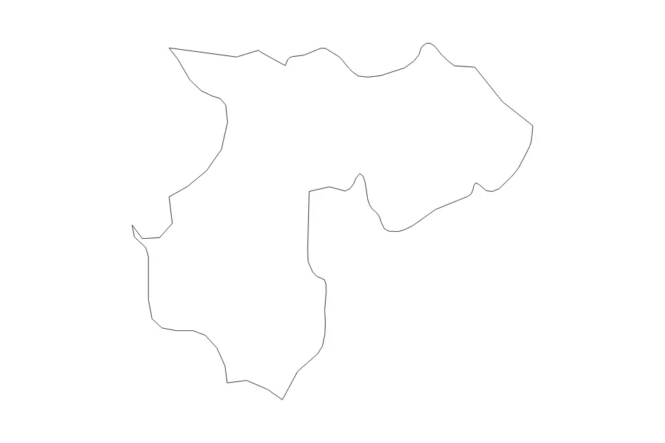 Outline map of Durrës County, Albania with subdivision borders.