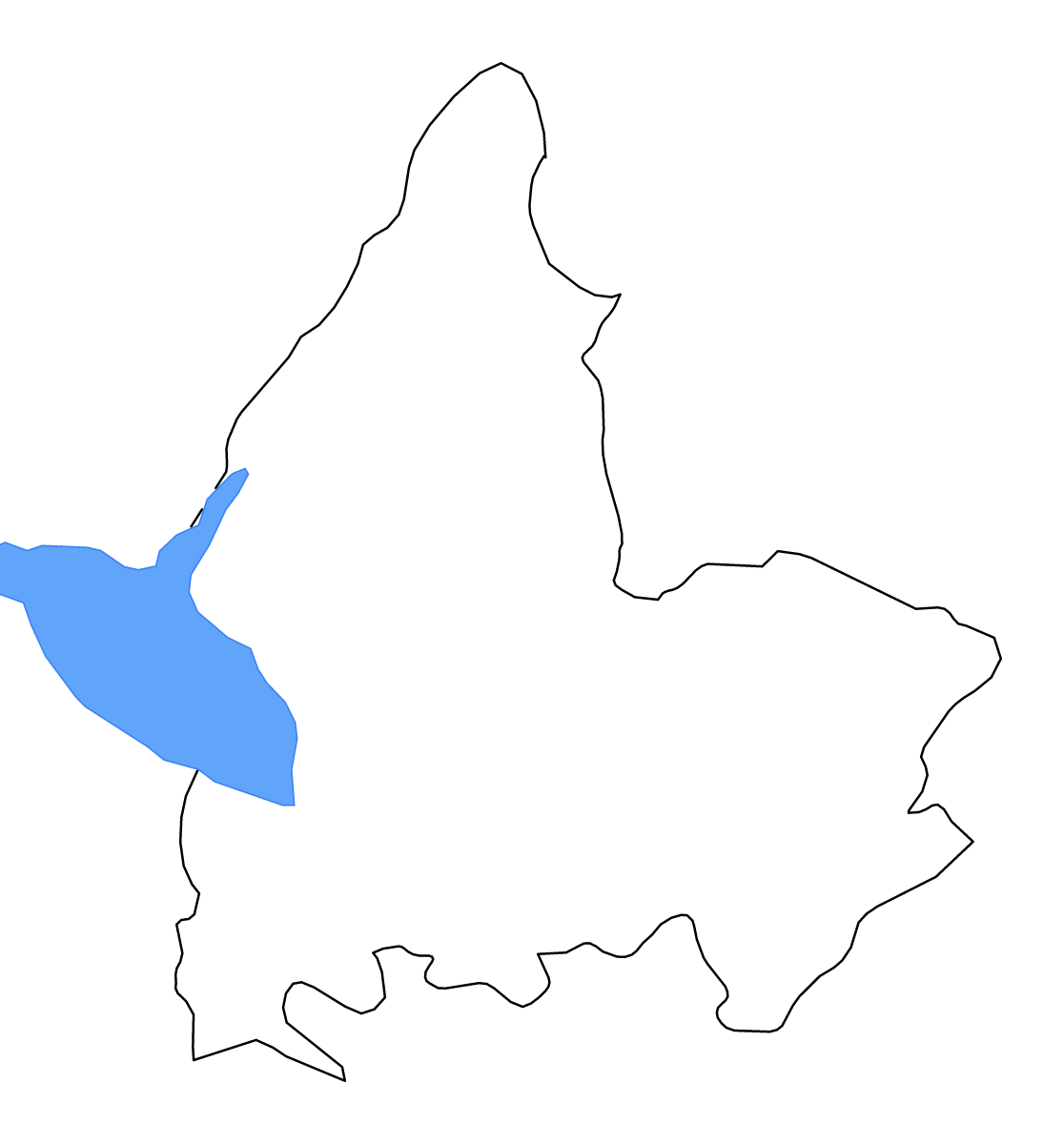 Mapa de contorno de Shkodër, Albania con lagos y ríos.