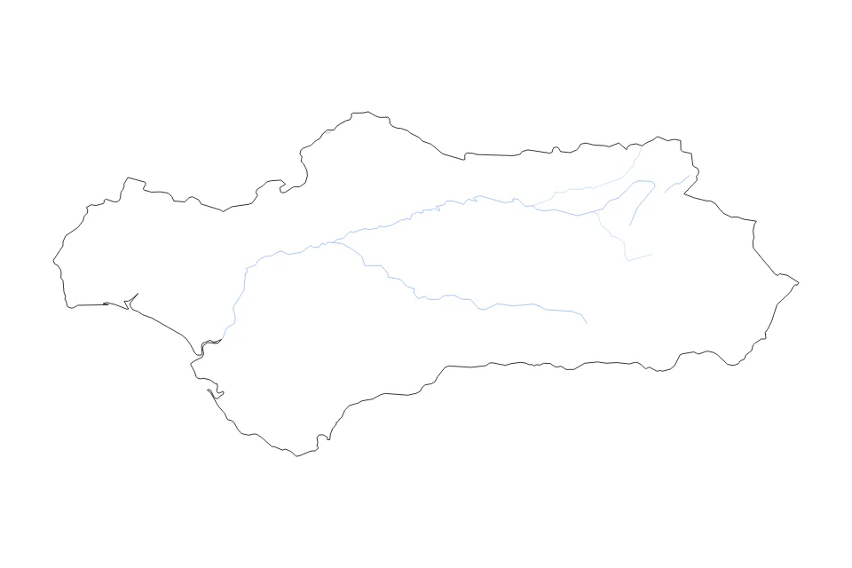 Aperçu de la carte de contour de Andalusia