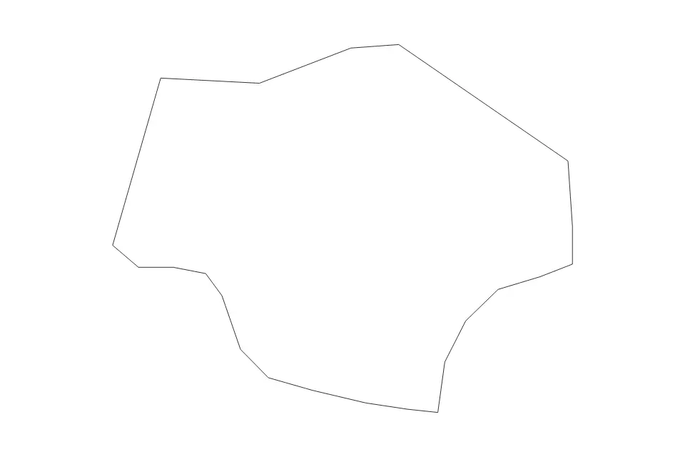 Outline map of Ordino Administrative Area, Andorra with subdivision borders.