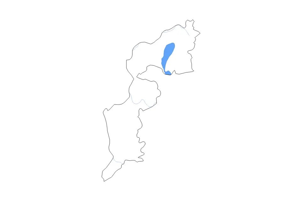Mapa de Burgenland, Austria de tipo contorno, lagos y ríos para Europa, con contorno, lagos y ríos con elementos de agua como Neusiedler See.
