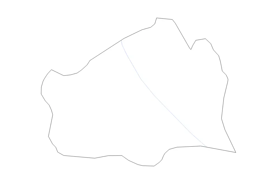 Outline map of Vienna, Austria with subdivision borders and rivers.