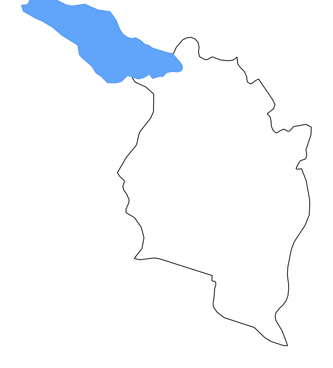 Outline map of Vorarlberg, Austria with lakes and rivers.