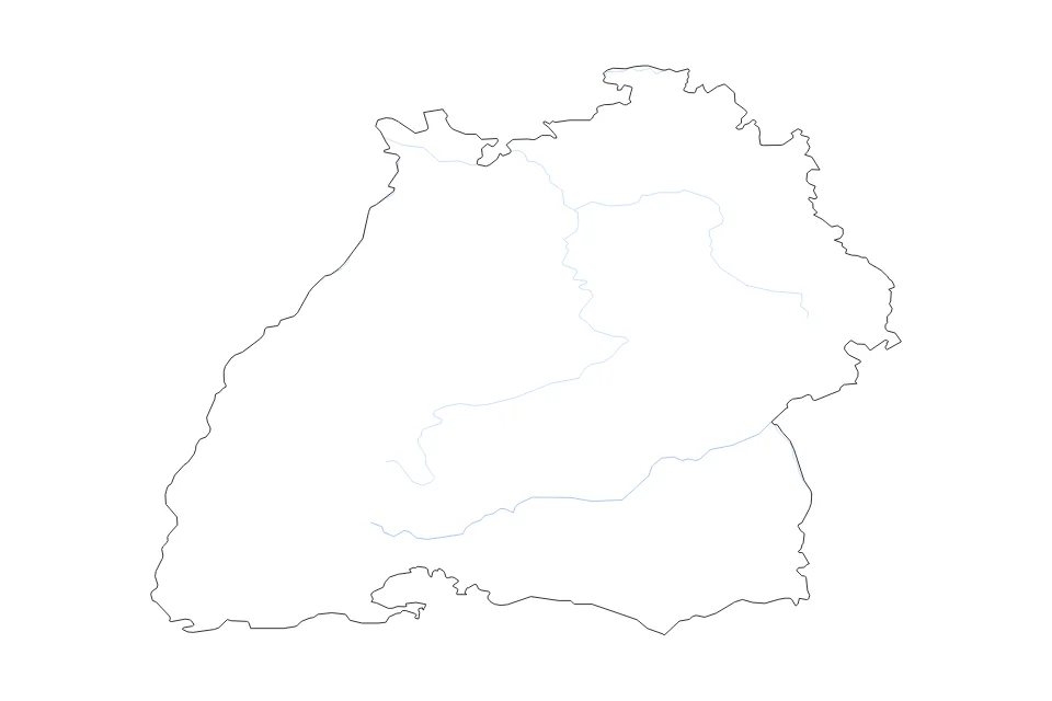 Aperçu de la carte de contour de Baden Wurttemberg