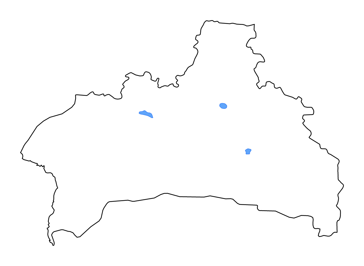 Mapa de contorno de Brest, Belarus con lagos y ríos.