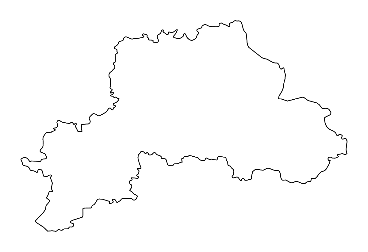Carte de contour de Mahilioŭ, Belarus avec rivières.
