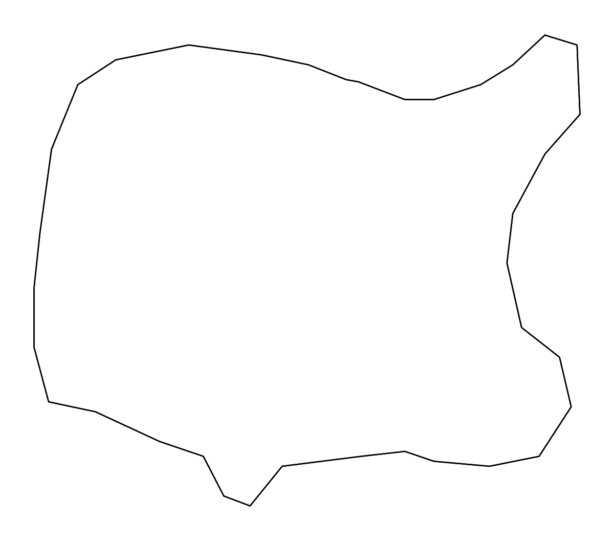 Outline map of Minsk Region, Belarus with rivers.