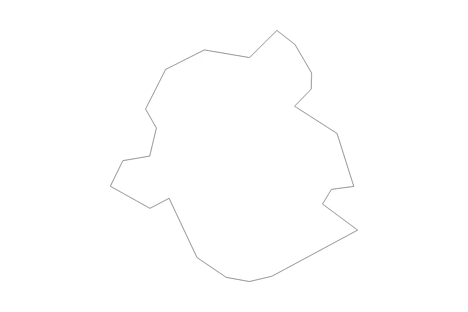 Outline map of Brussels Capital Capital Region, Belgium with subdivision borders.