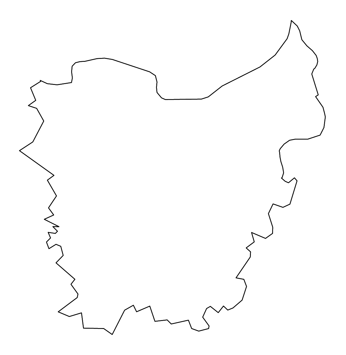 Outline map of East Flanders, Belgium with rivers.
