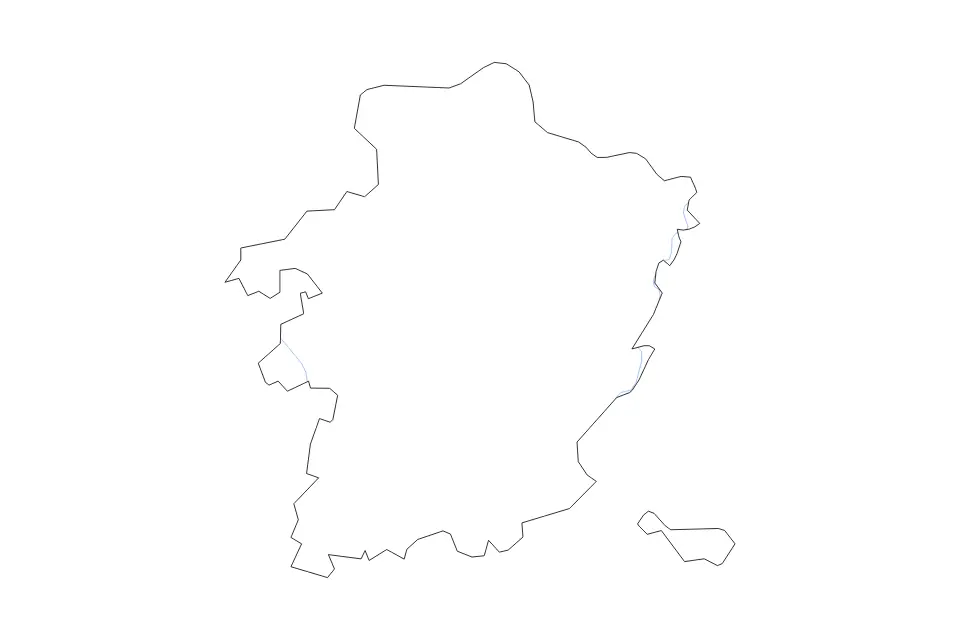 Outline map of Limburg, Belgium with subdivision borders and rivers.