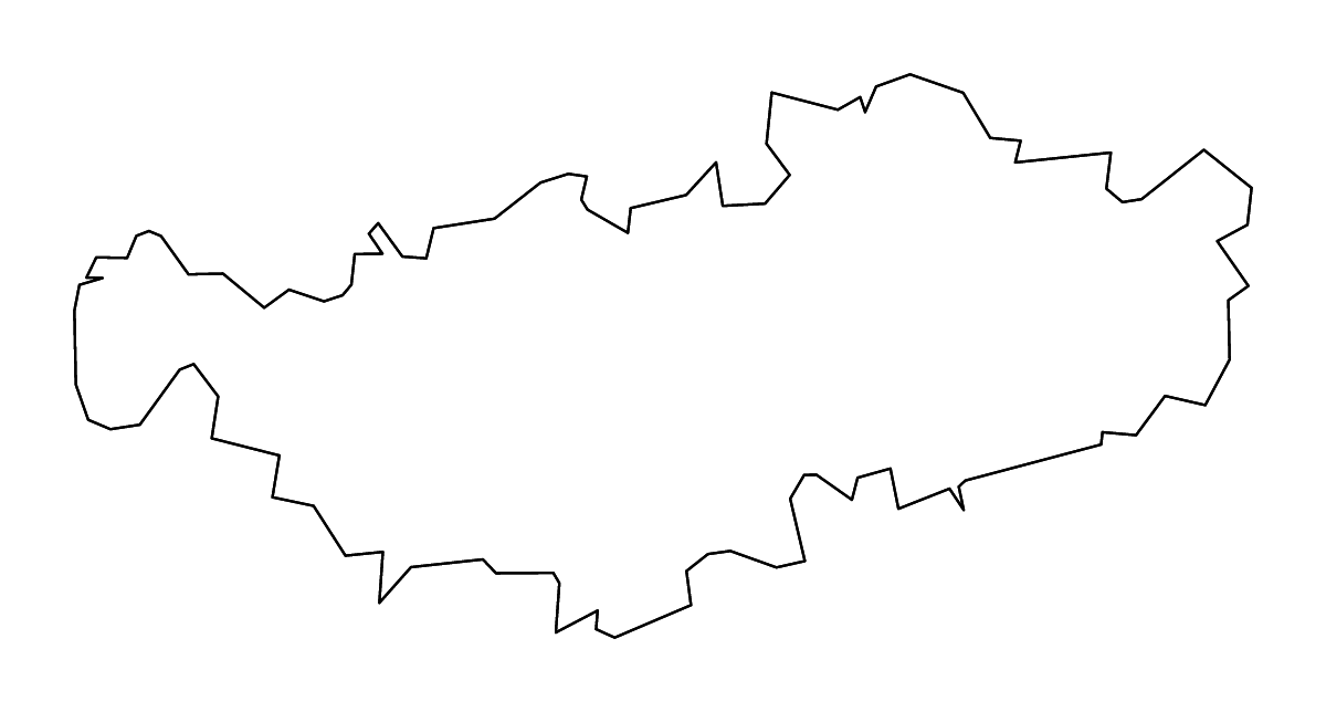 Outline map of Walloon Brabant, Belgium with rivers.