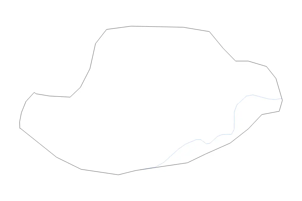 Mapa de Bosnian Podrinje Canton, Bosnia And Herzegovina de tipo contorno y ríos para Europa, con contorno y ríos con límites limpios.