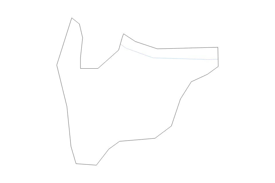 Outline map of Brčko Condominium, Bosnia And Herzegovina with subdivision borders and rivers.