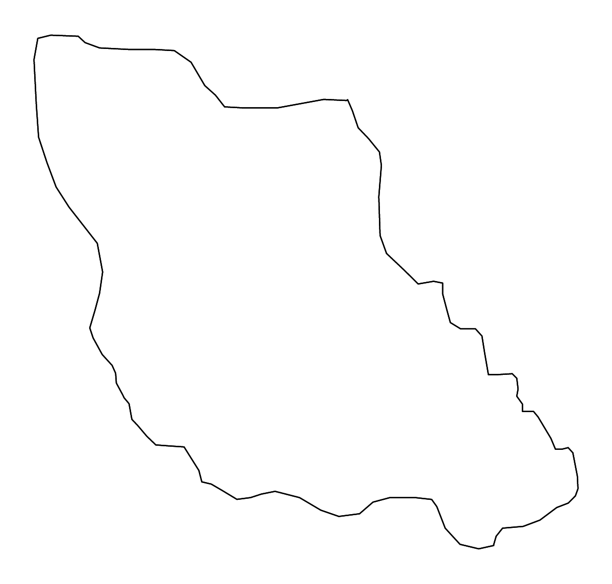 Outline map of Central Bosnia Canton, Bosnia and Herzegovina with rivers.
