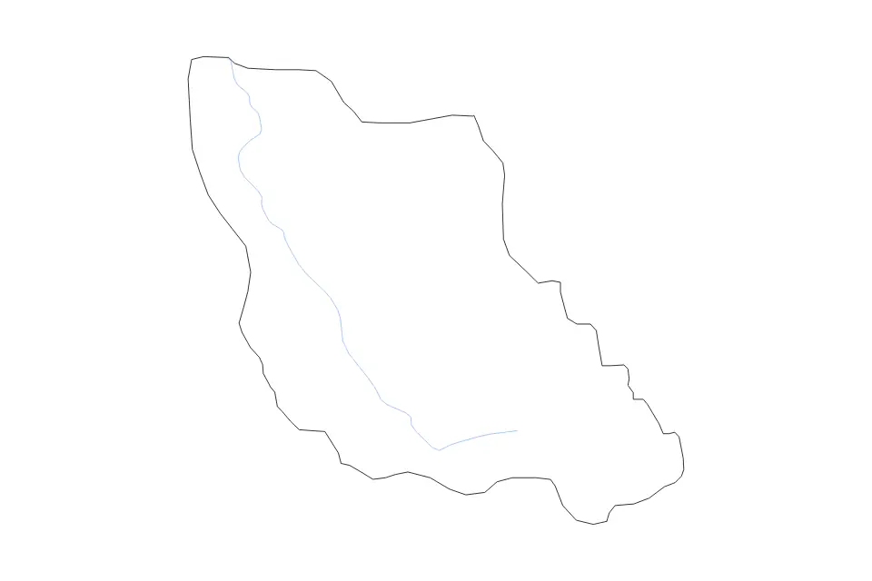 Mapa de Central Bosnia Canton, Bosnia And Herzegovina de tipo contorno y ríos para Europa, con contorno y ríos con límites limpios.