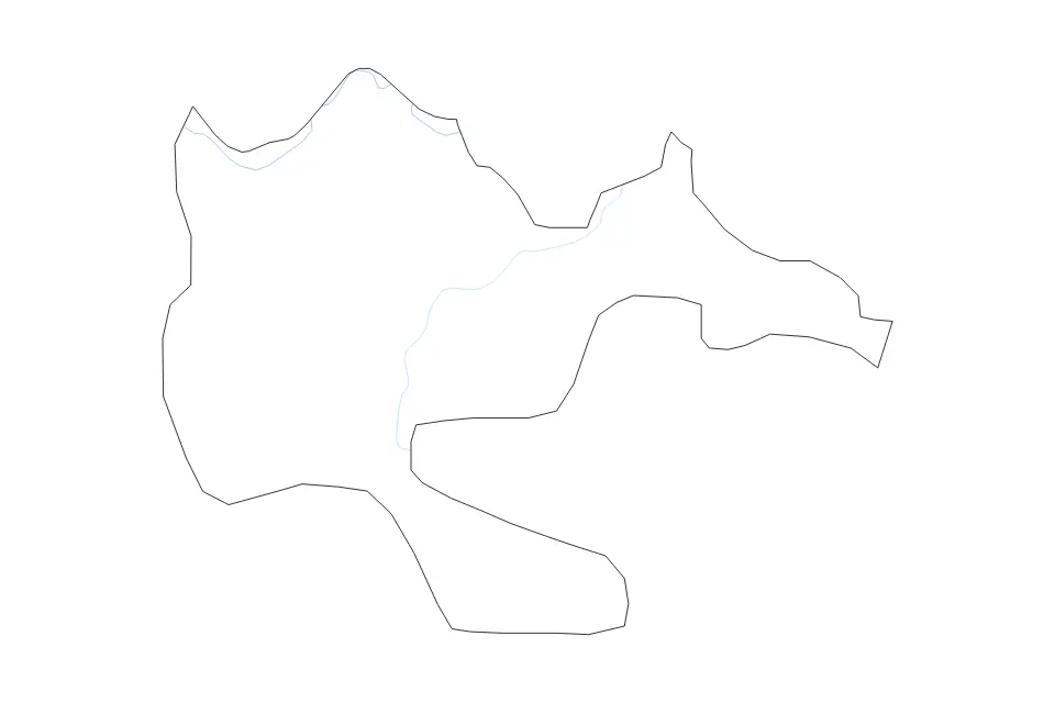 Mapa de Doboj, Bosnia And Herzegovina de tipo contorno y ríos para Europa, con contorno y ríos con límites limpios.