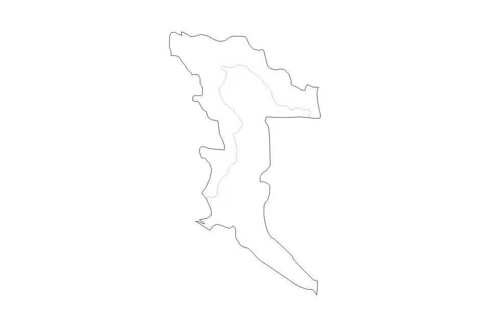 Mapa de Herzegovina-Neretva Canton, Bosnia And Herzegovina de tipo contorno y ríos para Europa, con contorno y ríos con límites limpios.