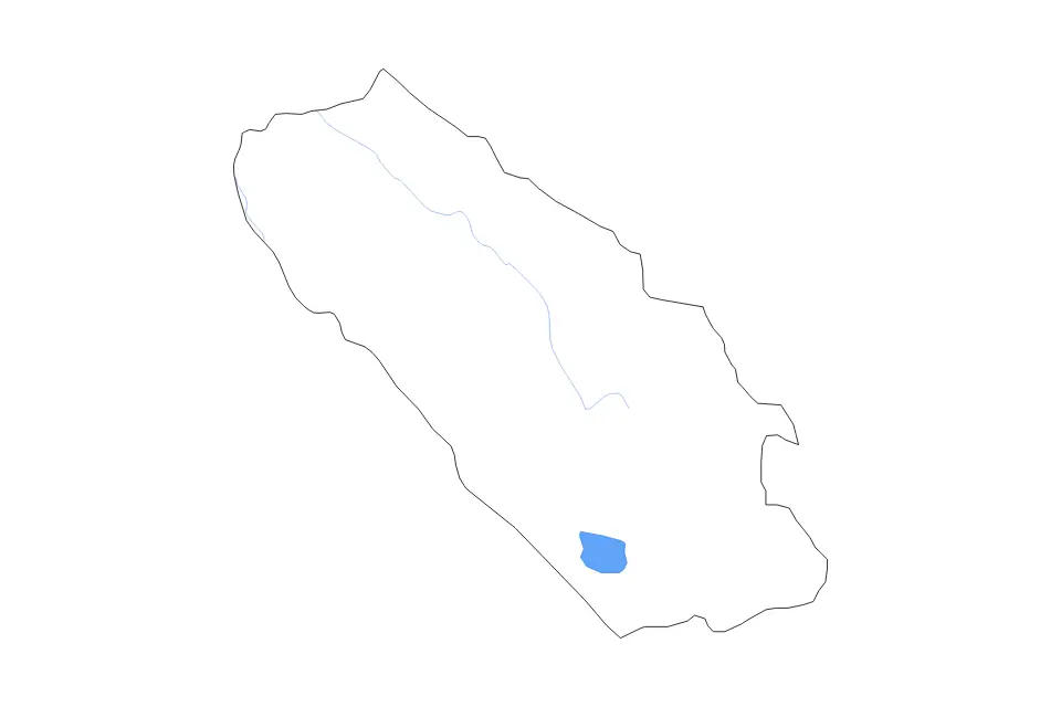 Outline map of Livno Canton, Bosnia And Herzegovina with subdivision borders and major lakes and rivers.