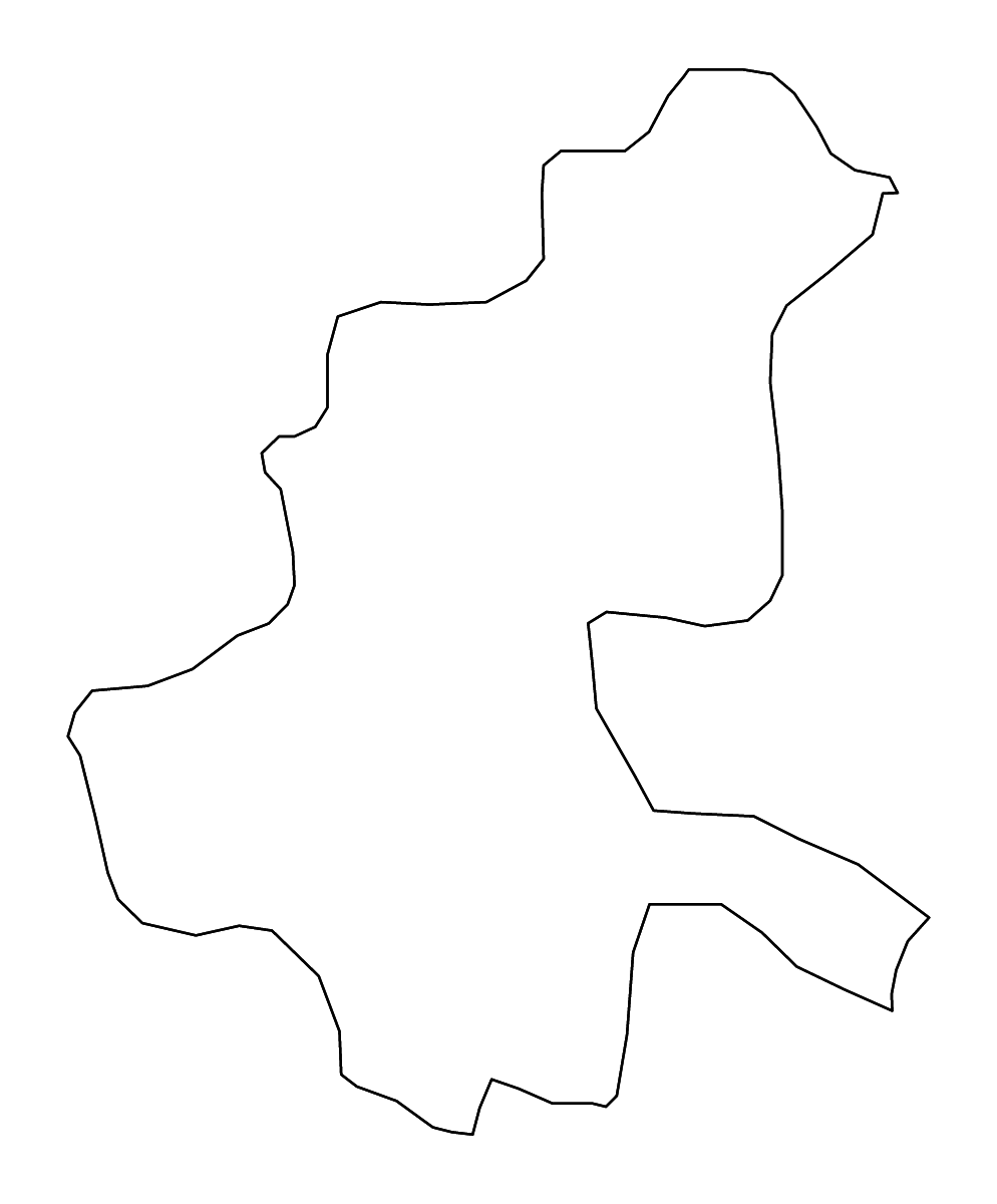 Outline map of Sarajevo Canton, Bosnia and Herzegovina with rivers.