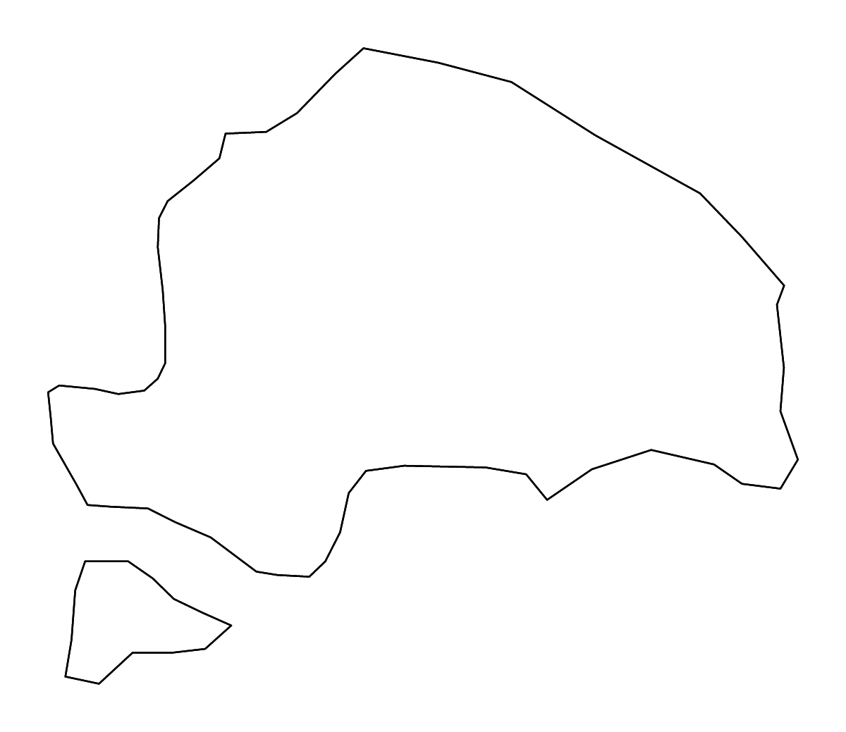 Mapa de contorno de Sarajevo-Romanija, Bosnia and Herzegovina con ríos.