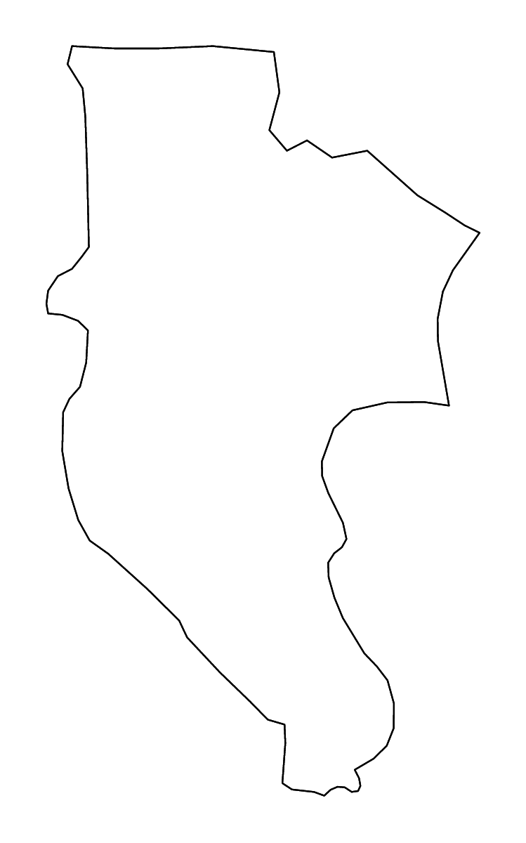 Mapa de contorno de Trebinje, Bosnia and Herzegovina con ríos.
