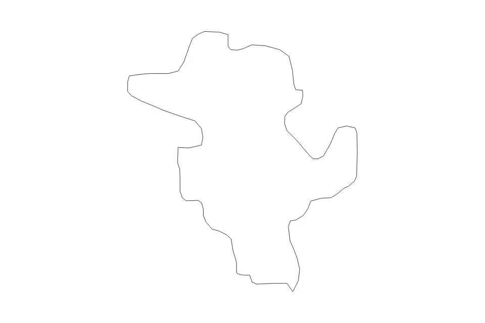 Mapa de Tuzla Canton, Bosnia And Herzegovina de tipo contorno para Europa, con contorno con límites limpios.