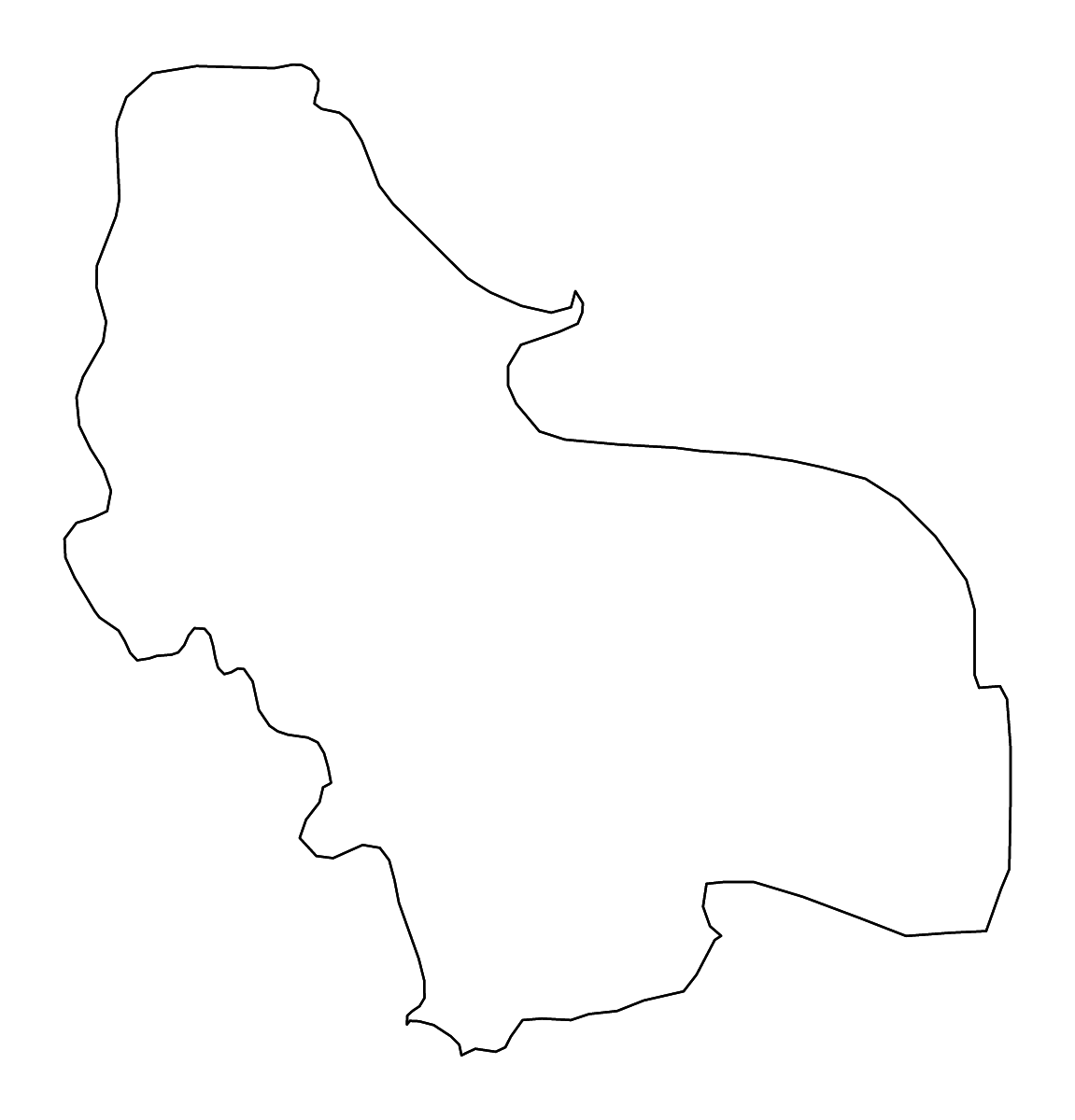 Mapa de contorno de Una-Sana Canton, Bosnia and Herzegovina con ríos.