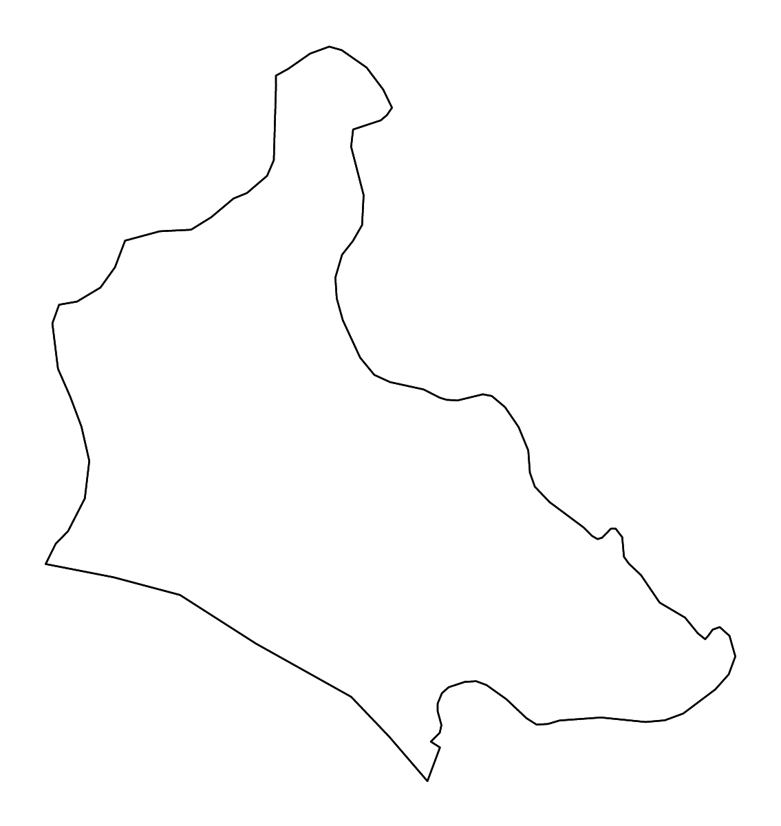 Mapa de contorno de Vlasenica, Bosnia and Herzegovina con ríos.