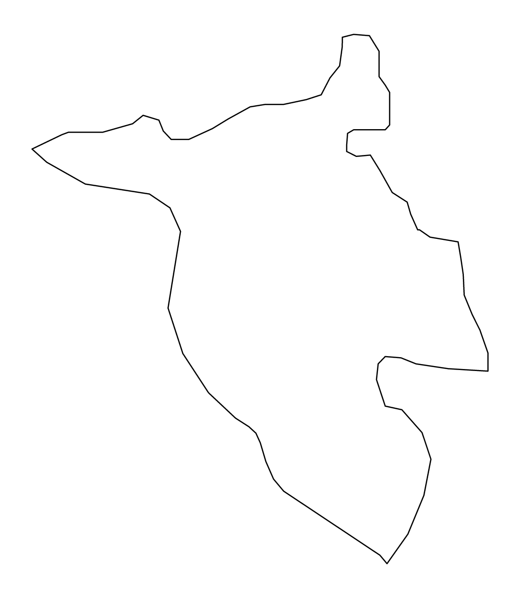 Outline map of West Herzegovina Canton, Bosnia and Herzegovina.