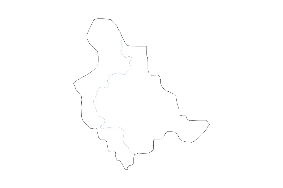 Mapa de Zenica-Doboj Canton, Bosnia And Herzegovina de tipo contorno y ríos para Europa, con contorno y ríos con límites limpios.