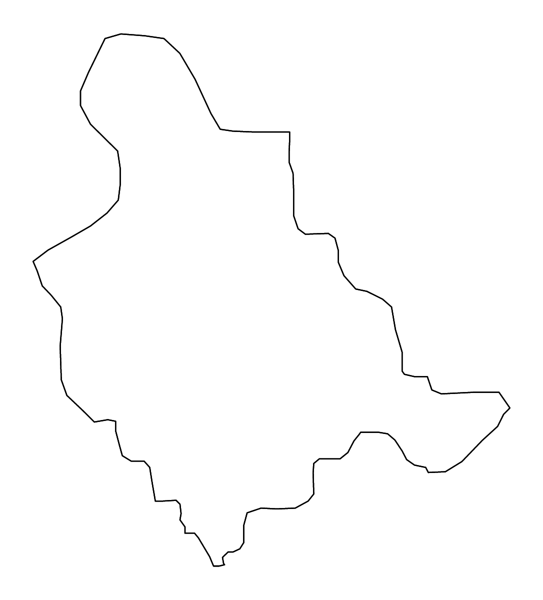 Mapa de contorno de Zenica-Doboj Canton, Bosnia and Herzegovina con ríos.
