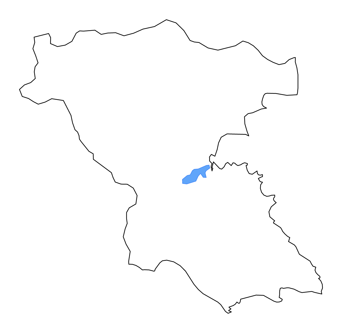 Mapa de contorno de Burgas, Bulgaria con lagos.