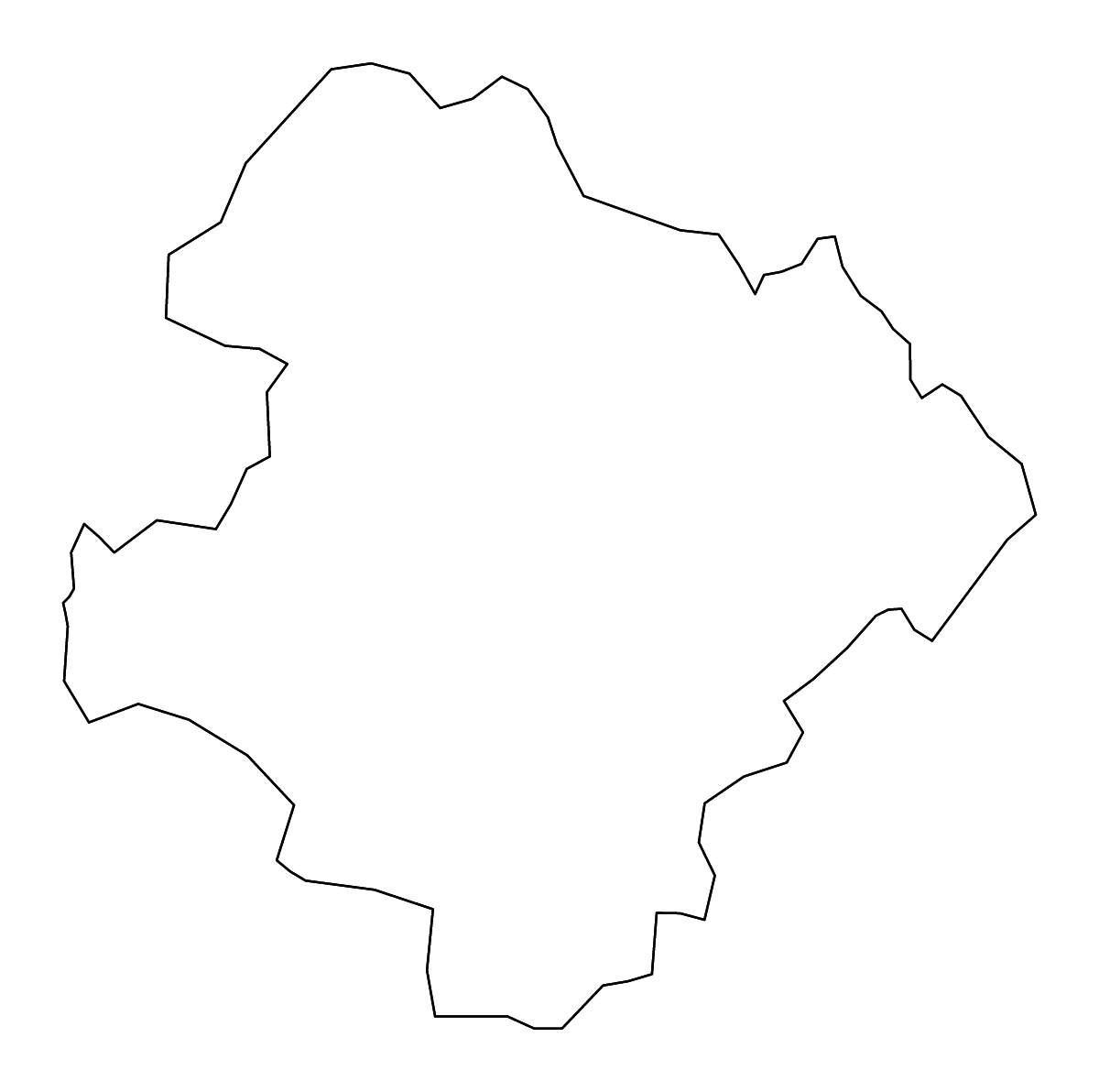 Mapa de contorno de Razgrad, Bulgaria con ríos.