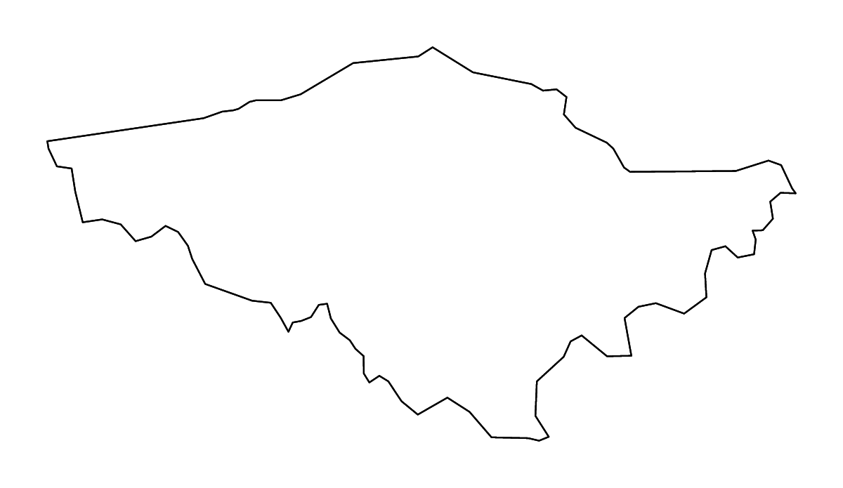 Mapa de contorno de Silistra, Bulgaria con ríos.