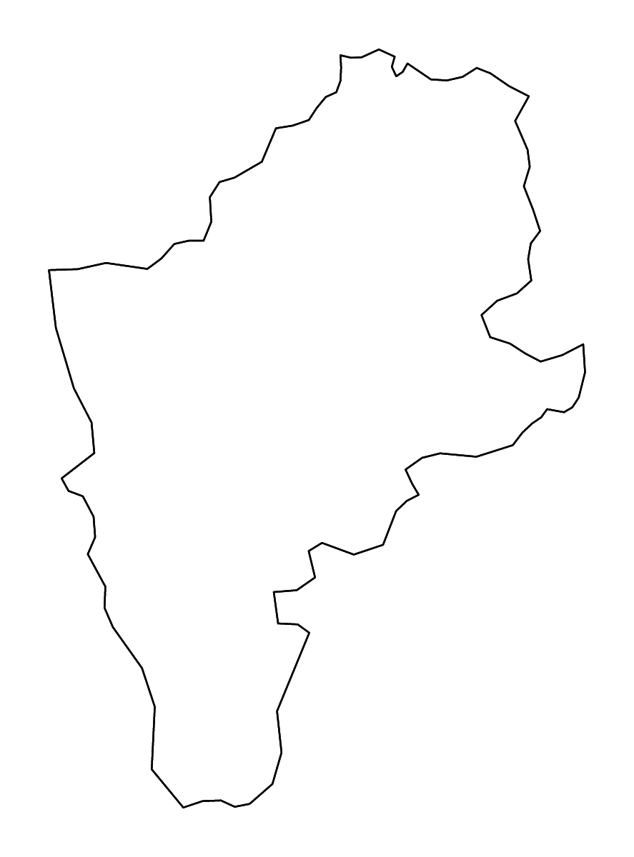 Outline map of Sliven, Bulgaria with rivers.