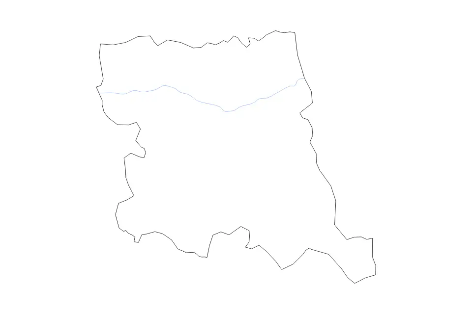 Mapa de Stara Zagora, Bulgaria de tipo contorno y ríos para Europa, con contorno y ríos con límites limpios.