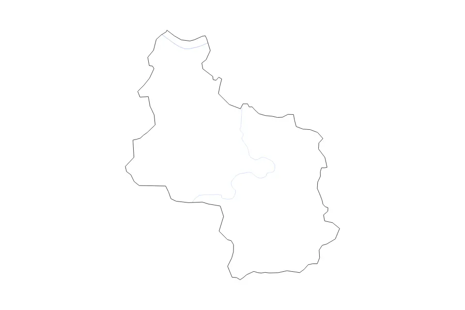 Mapa de Veliko Tarnovo, Bulgaria de tipo contorno y ríos para Europa, con contorno y ríos con límites limpios.