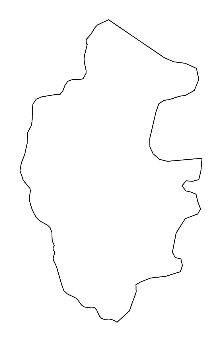 Outline map of Vidin, Bulgaria with rivers.