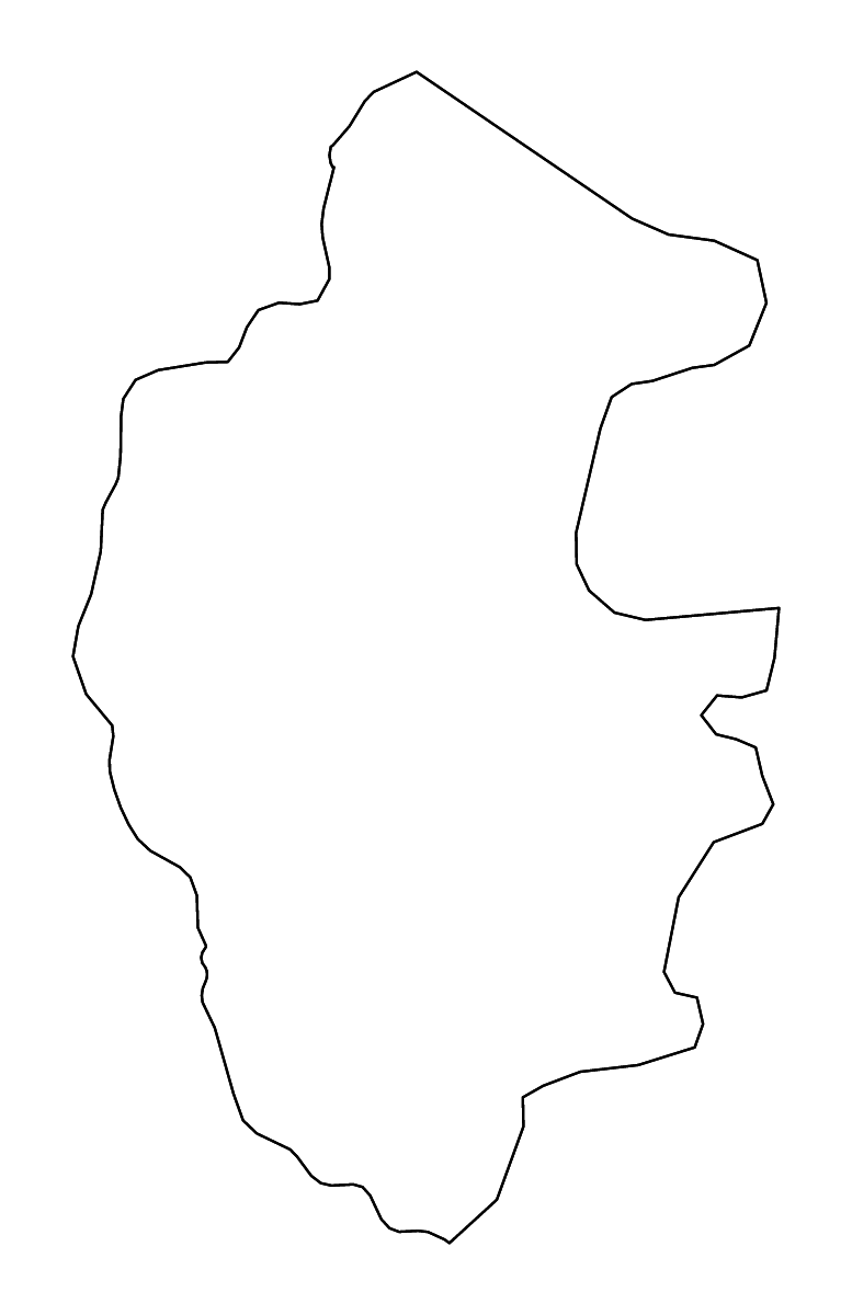 Mapa de contorno de Vidin, Bulgaria con ríos.