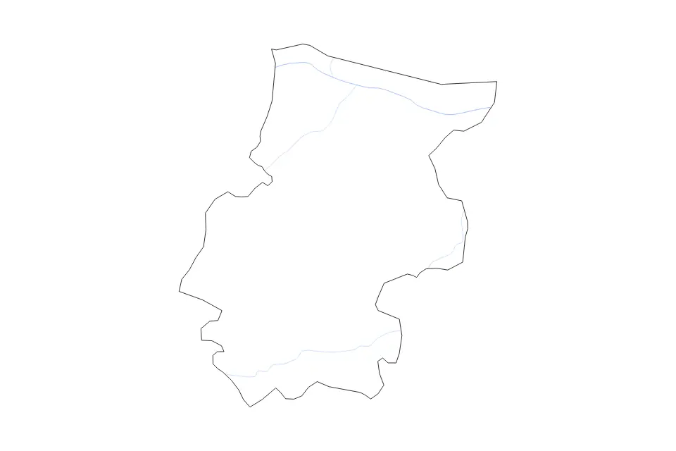 Carte de Vratsa, Bulgaria de type contour et rivières pour Europe, montrant contour et rivières avec des limites nettes.