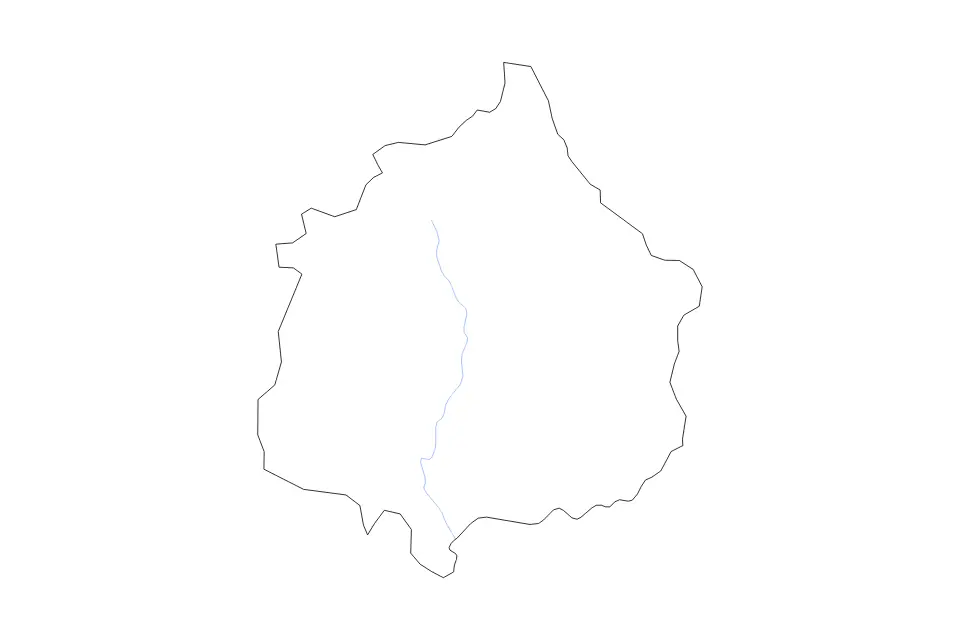 Mapa de Yambol, Bulgaria de tipo contorno y ríos para Europa, con contorno y ríos con límites limpios.